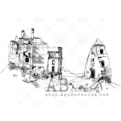 Rubber stamp ID-469 " ruins 4"