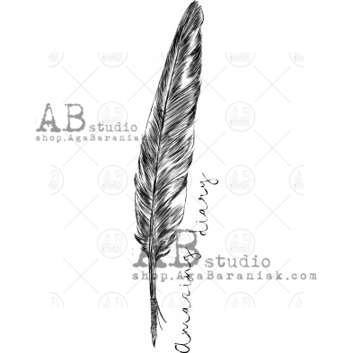 Rubber stamp ID-473 "vintage feather"
