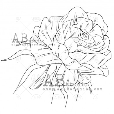 Rubber stamp ID-495 "flower"