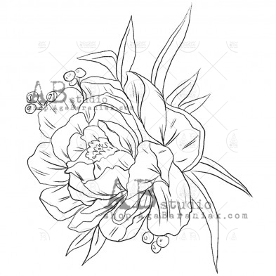 Rubber stamp ID-517 "flower"