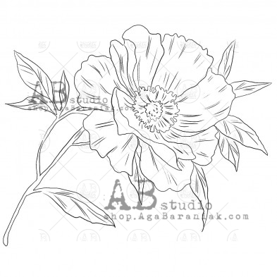 Rubber stamp ID-518 "flower"