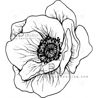 Stempel gumowy ID-521 "kwiat anemona"
