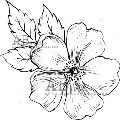 Rubber stamp ID-528 flower