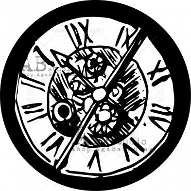 Rubber stamp ID-539 "vintage clock"