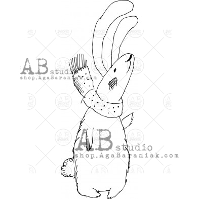 Rubber stamp ID-570 "christmas  hare"