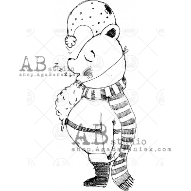 Rubber stamp ID-571 "christmas  bear"