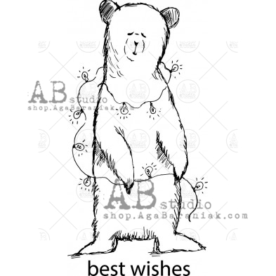 Rubber stamp ID-575 "christmas bear"