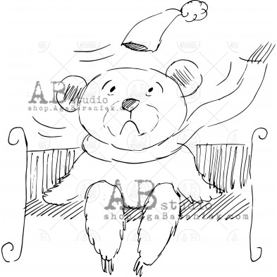 Rubber stamp ID-579 "christmas bear"