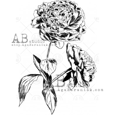 Rubber stamp ID-586 "peony"