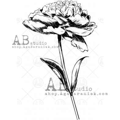 Rubber stamp ID-587 "peony"