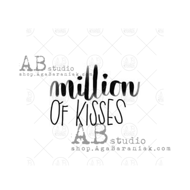 Stempel gumowy ID-627 napis "million of kisses"