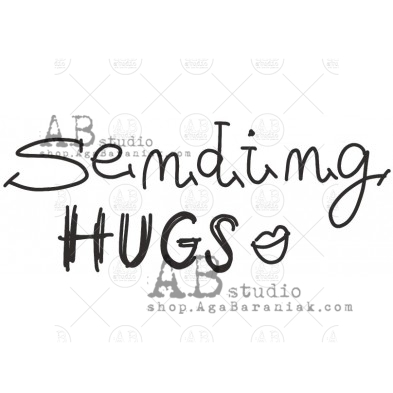 Rubber stamp ID-630 "sending hugs"