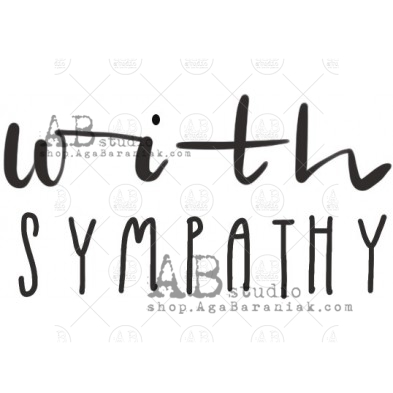 Stempel gumowy napis "with symphaty" ID-639