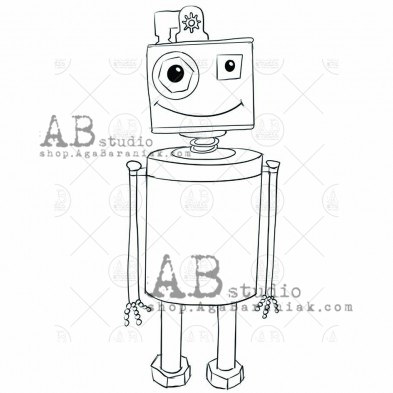 Stempel gumowy "mały robot" ID-642
