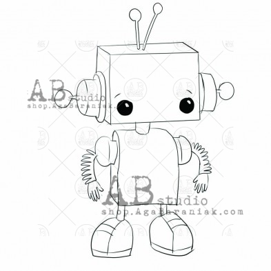 Stempel gumowy "mały robot" ID-643