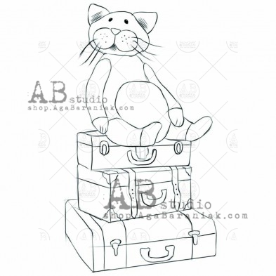 Rubber stamp "a cat" ID-647