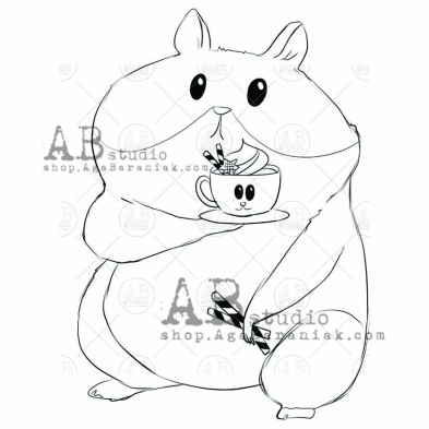 Rubber stamp "hamster" ID-663