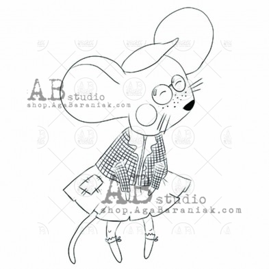 Rubber stamp "little mouse" ID-667