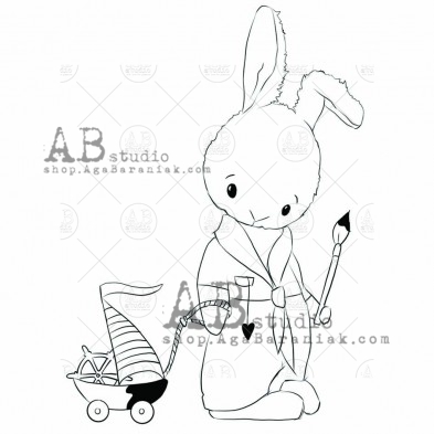 Rubber stamp "hare" ID-674