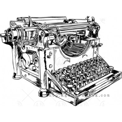 Rubber stamp "vintage  Typewriter" ID-731