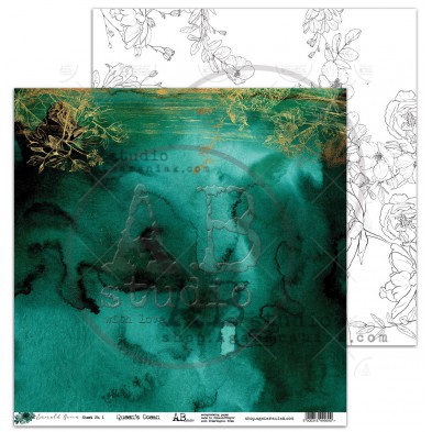 Scrapbooking paper "Emerald Queen"-sheet 1-12'x12'