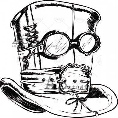 Stempel gumowy "steampunk kapelusz" ID-695
