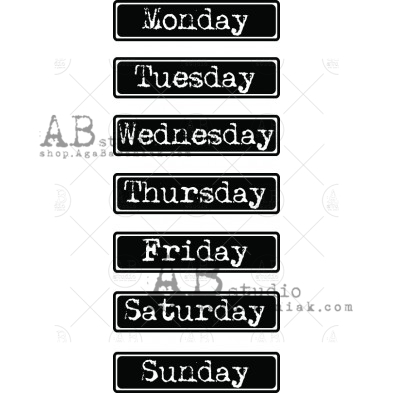 Rubber Stamp ID-765 " days of the week"