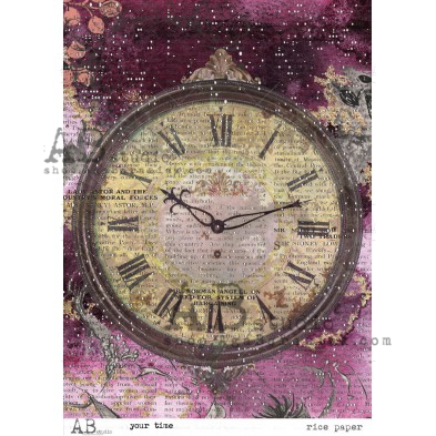 Papier ryżowy ID-0033 "your time" decoupage A4 ABstudio