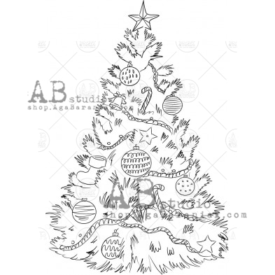 Rubber stamp ID-784 " Christmas tree"