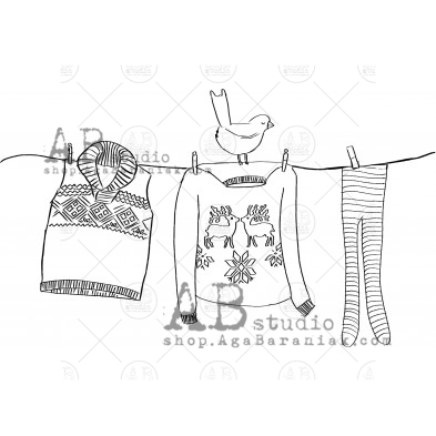 Rubber stamp ID-813 "clothes"