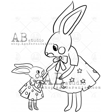 Rubber stamp ID-819 "hares"
