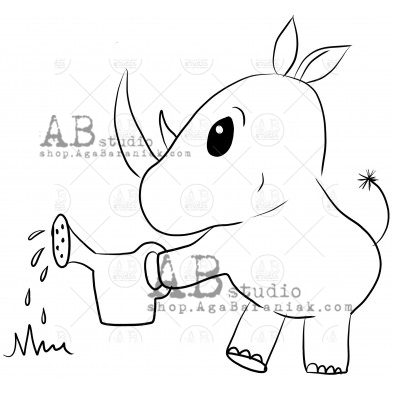 Rubber stamp ID-820 "rhinoceros"
