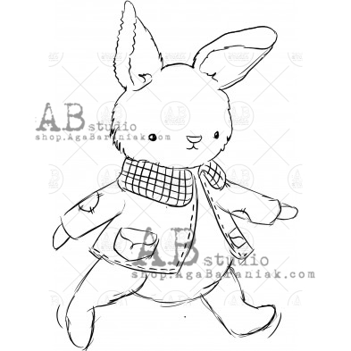 Rubber stamp ID-829 "christmas hare"