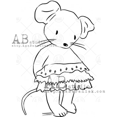 Rubber stamp ID-843 "christmas mouse"