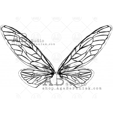 Rubber stamp ID-903 "insect wings"
