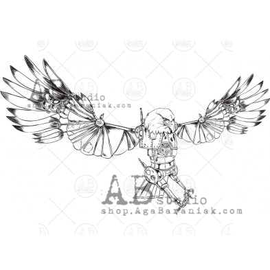 Rubber stamp ID-908 " steampunk eagle"