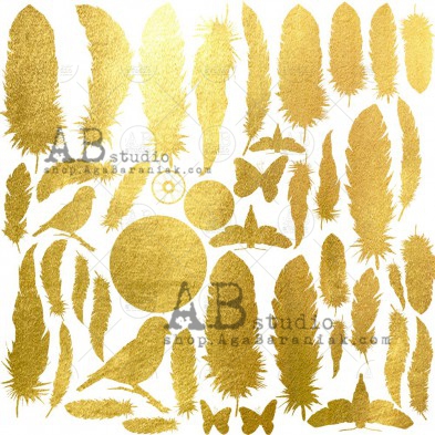 Gold scrapbooking paper "Glam paper"- sheet 53 - 12'x12'