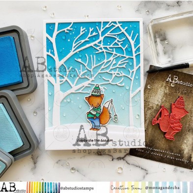 Rubber stamp ID-782 "Christmas fox"