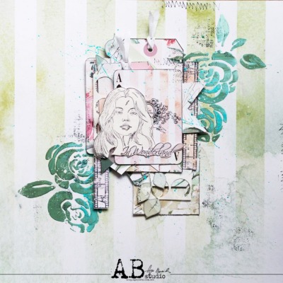 Scrapbooking layout with AB Studio papers / video tutorial